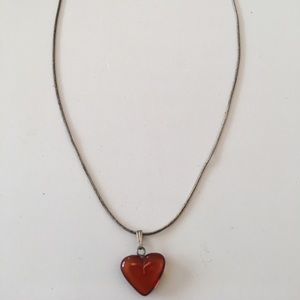 Vintage Sterling Silver Necklace Heart Pendant